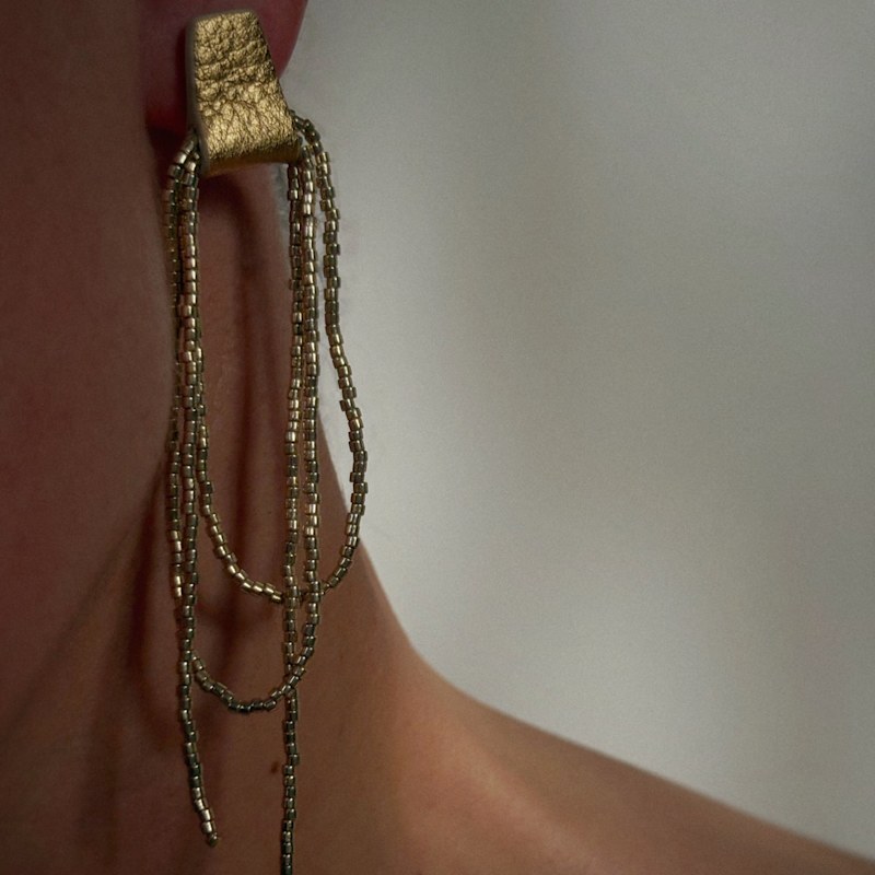 Thumbnail of Bliss Beaded Dangle Earrings Gold image