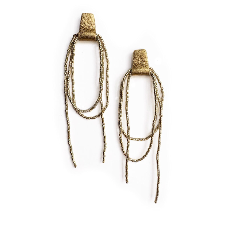 Thumbnail of Bliss Beaded Dangle Earrings Gold image