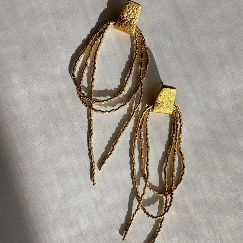 Thumbnail of Bliss Beaded Dangle Earrings Gold image