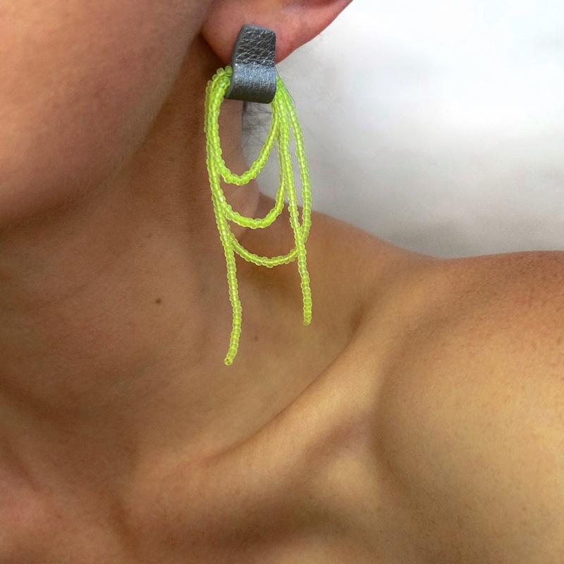 Thumbnail of Bliss Beaded Dangle Earrings Neon image