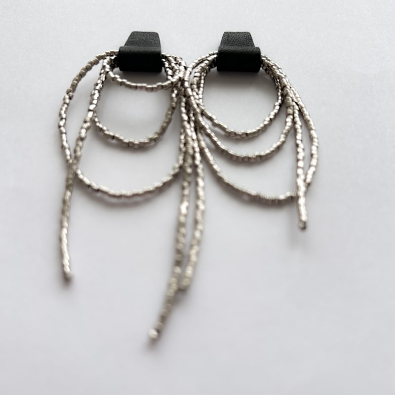Thumbnail of Bliss Beaded Dangle Earrings Black/Silver image