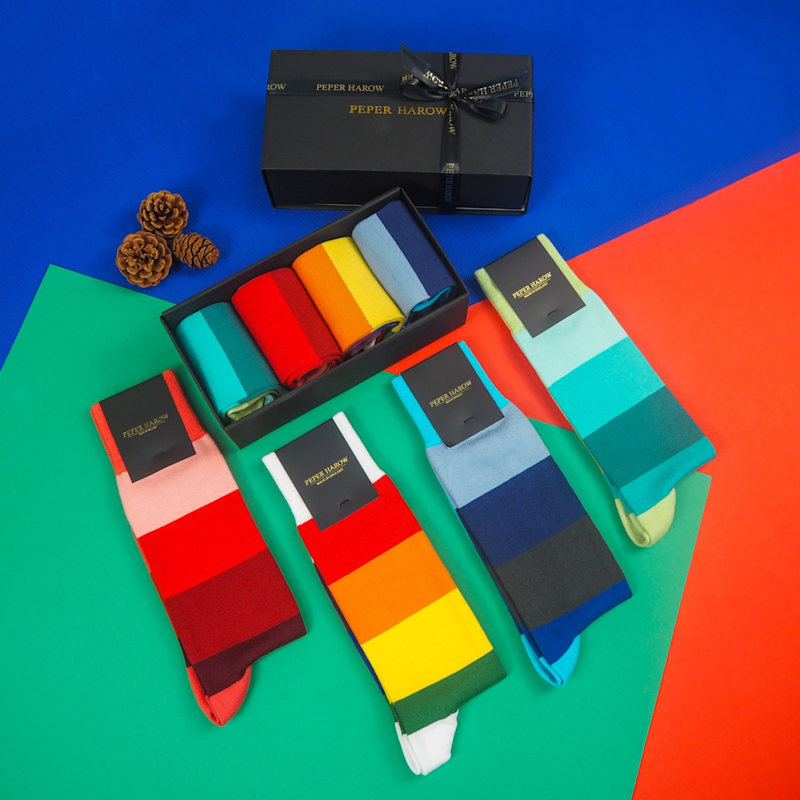 Thumbnail of Block Stripe Men Socks Gift Box image