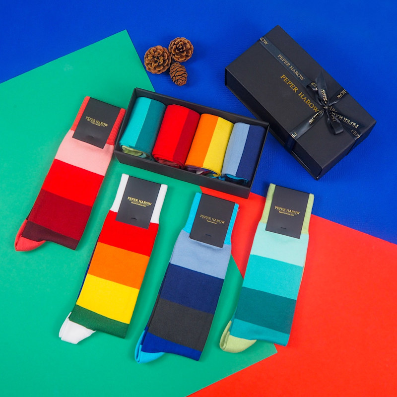 Thumbnail of Block Stripe Men Socks Gift Box image