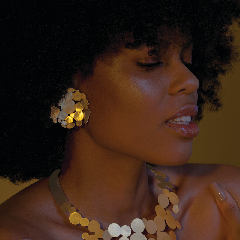 Thumbnail of Brushed Gold Bloom Earrings image