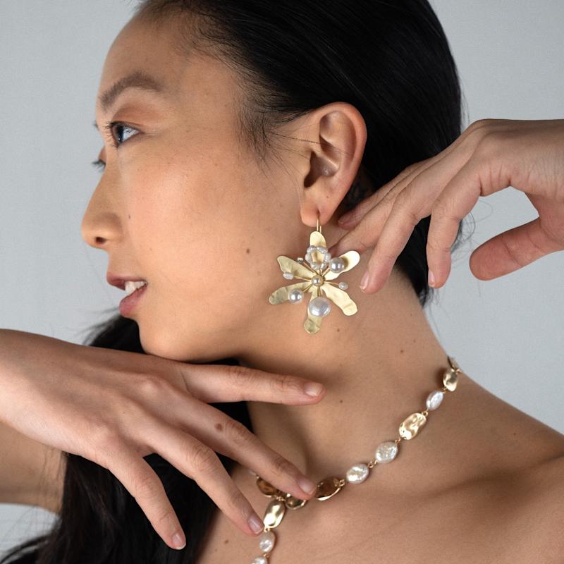Thumbnail of Blossom Pearl Drops Flower Earring image