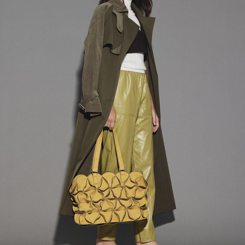 Thumbnail of Blossom Rectangle Tote Bag - Mustard image