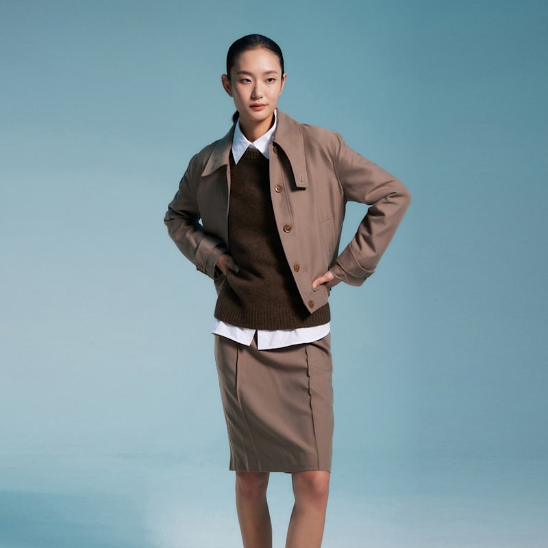 Thumbnail of Buttoned Collar Short Jacket image