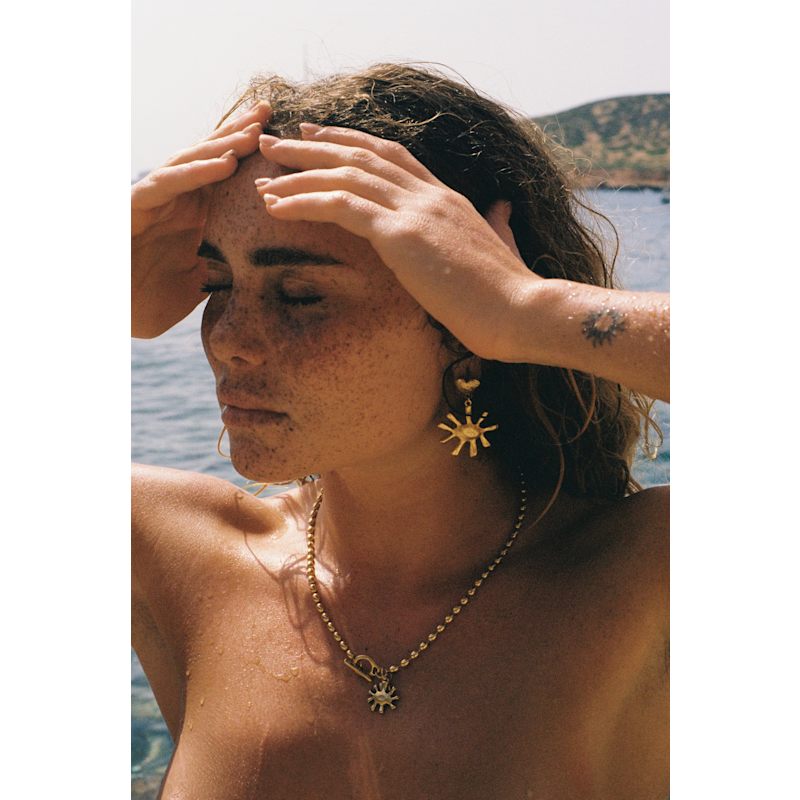 Thumbnail of Sofia Mini Gold Eye Necklace image