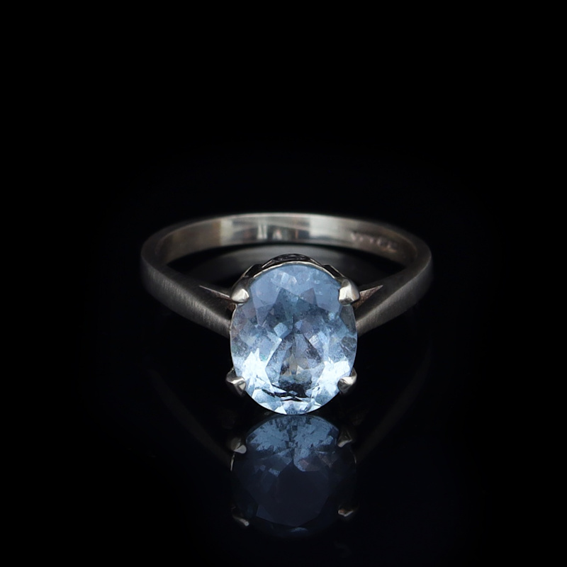 Thumbnail of Blue Beryl And Dimond Ring In Gold image