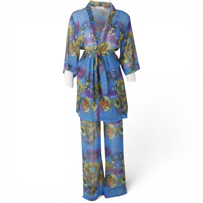 Thumbnail of Blue Chiffon Floral Beach Set image