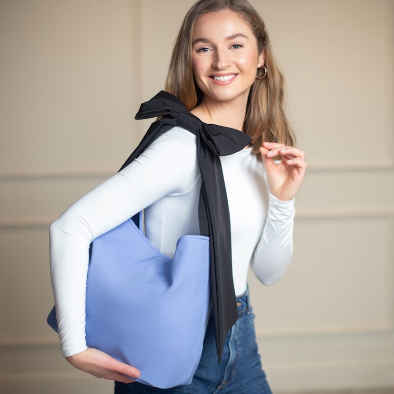 Thumbnail of Blue Cloud Bow Tote Bag image