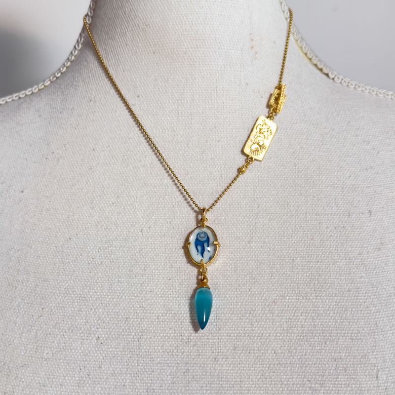 Thumbnail of Blue Drop Gold Plated Necklace image