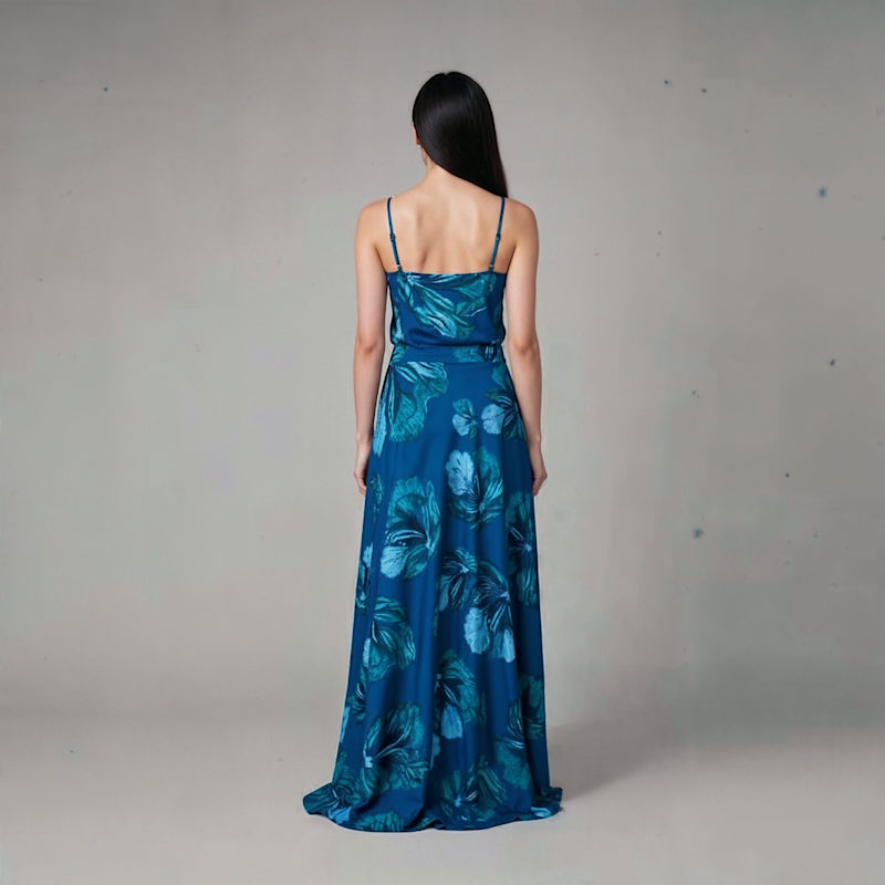 Thumbnail of Blue Floral Bomb Sakura Maxi Skirt image