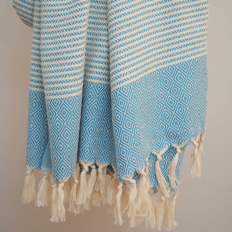 Thumbnail of Blue Jacquard Peshtemal Towel image