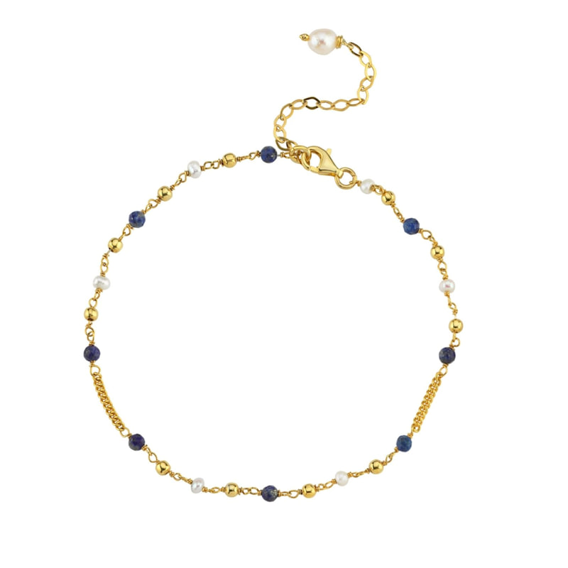 Thumbnail of Blue Lapis Natural Stone Anklet image