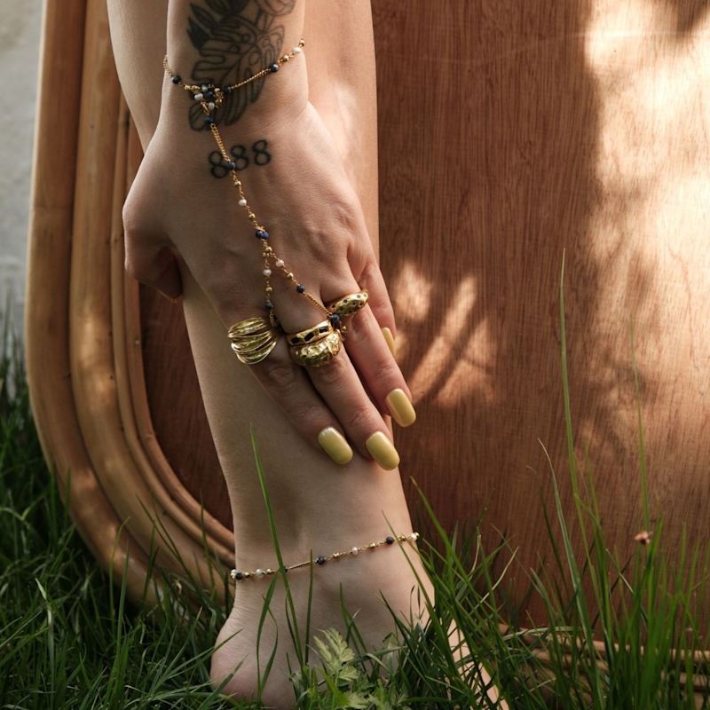 Thumbnail of Blue Lapis Natural Stone Anklet image
