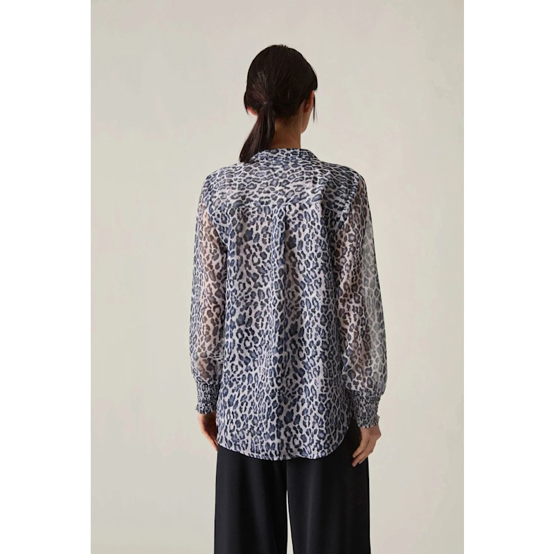 Thumbnail of Blue Leopard Print Blouse image