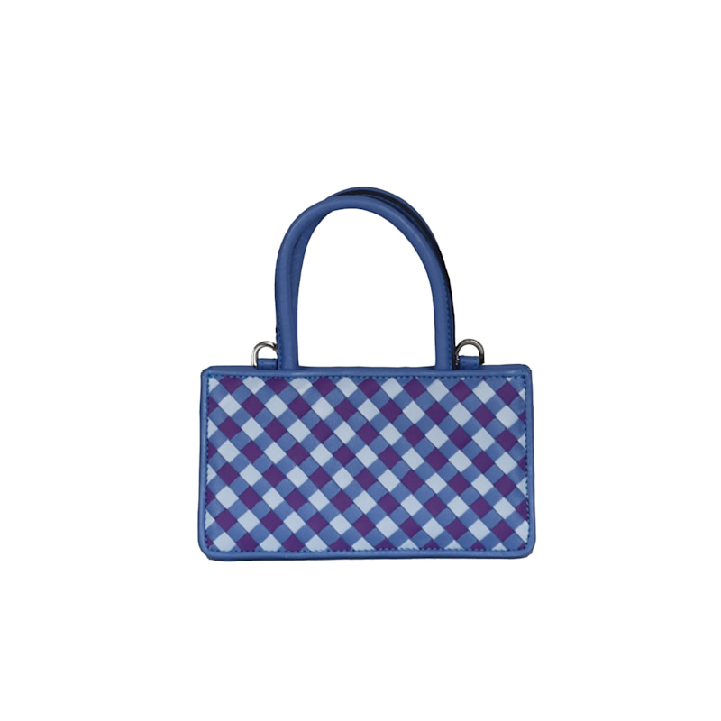 Thumbnail of Blue & Lilac Woven Leather Crossbody Piraye Bag image
