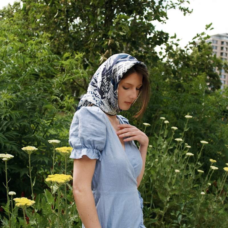 Thumbnail of Blue London Silk Scarf image