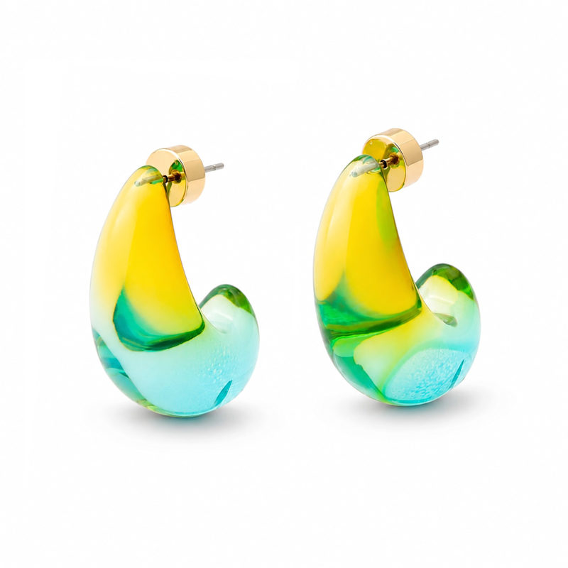 Thumbnail of Blue Ombré Resin Statement Earrings image