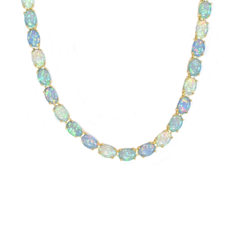 Blue Opal Eternal Tennis Necklace La Kaiser Wolf Badger