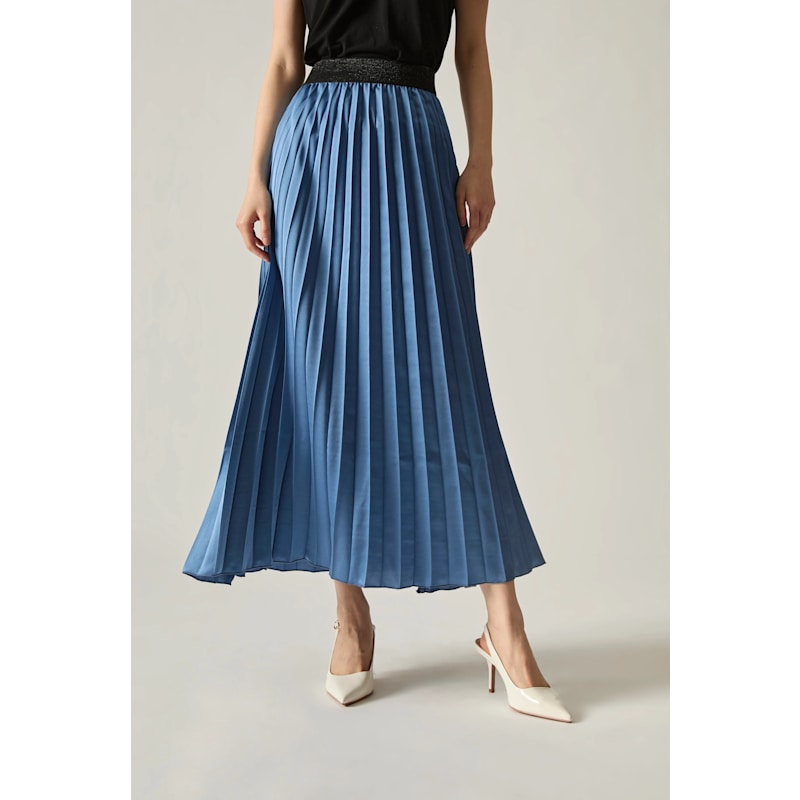 Thumbnail of Blue Pleated Maxi Skirt image