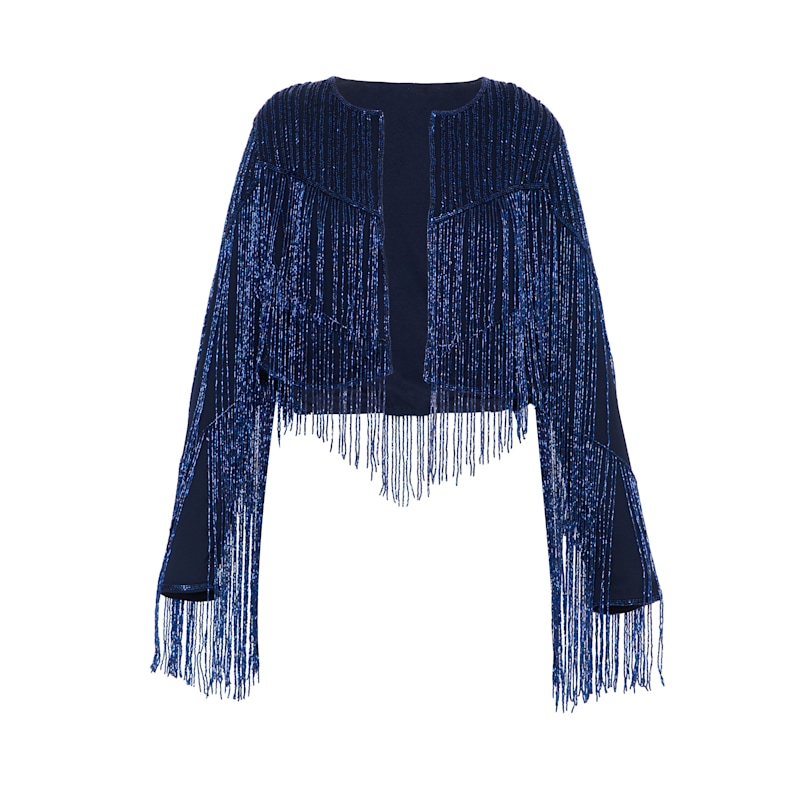 Thumbnail of Blue Scarlett Fringe Jacket image