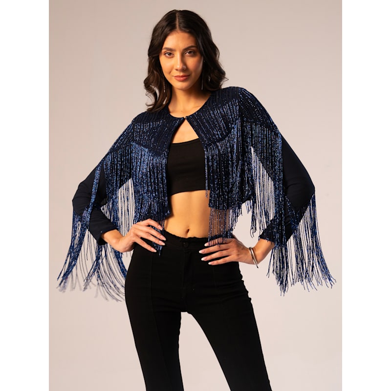 Thumbnail of Blue Scarlett Fringe Jacket image