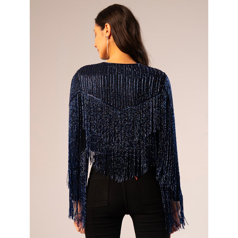 Thumbnail of Blue Scarlett Fringe Jacket image