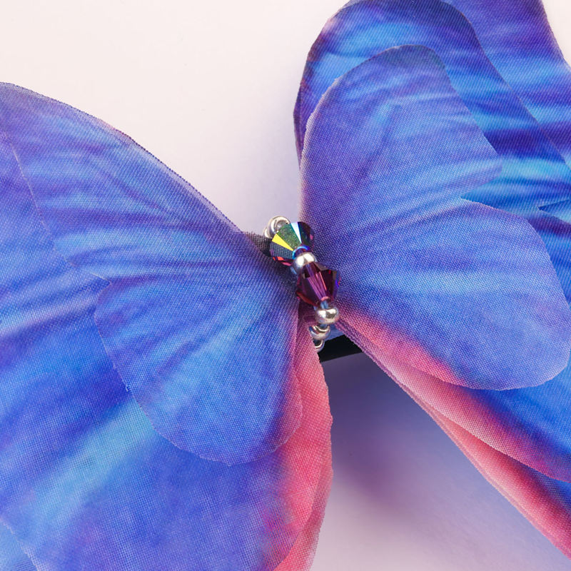 Thumbnail of Blue Silk Butterfly Hair Clip Barrette Accessory image