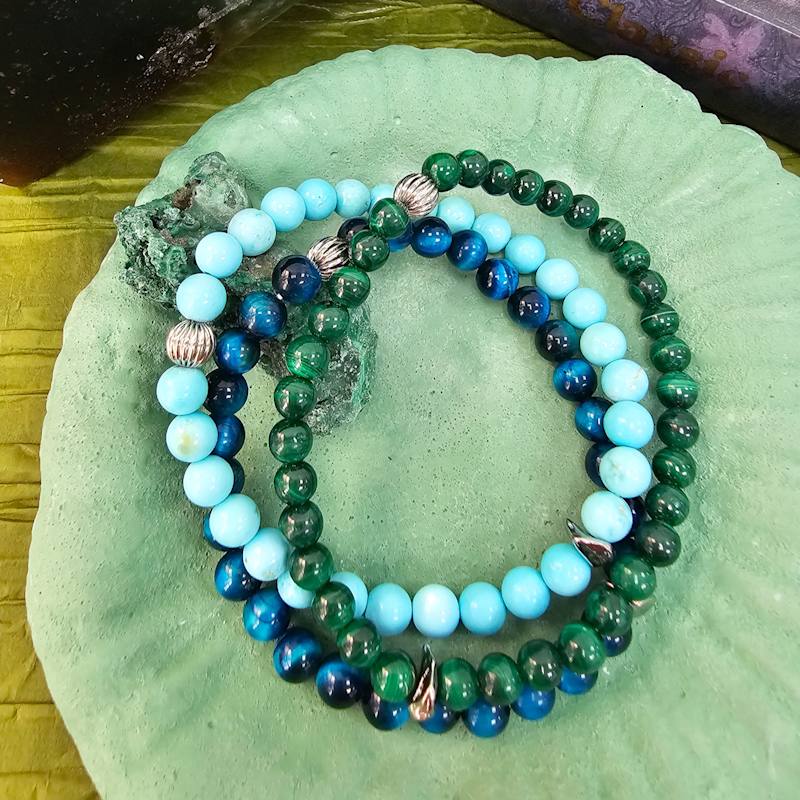 Thumbnail of Blue Turquoise Flexible Men's Bracelet image