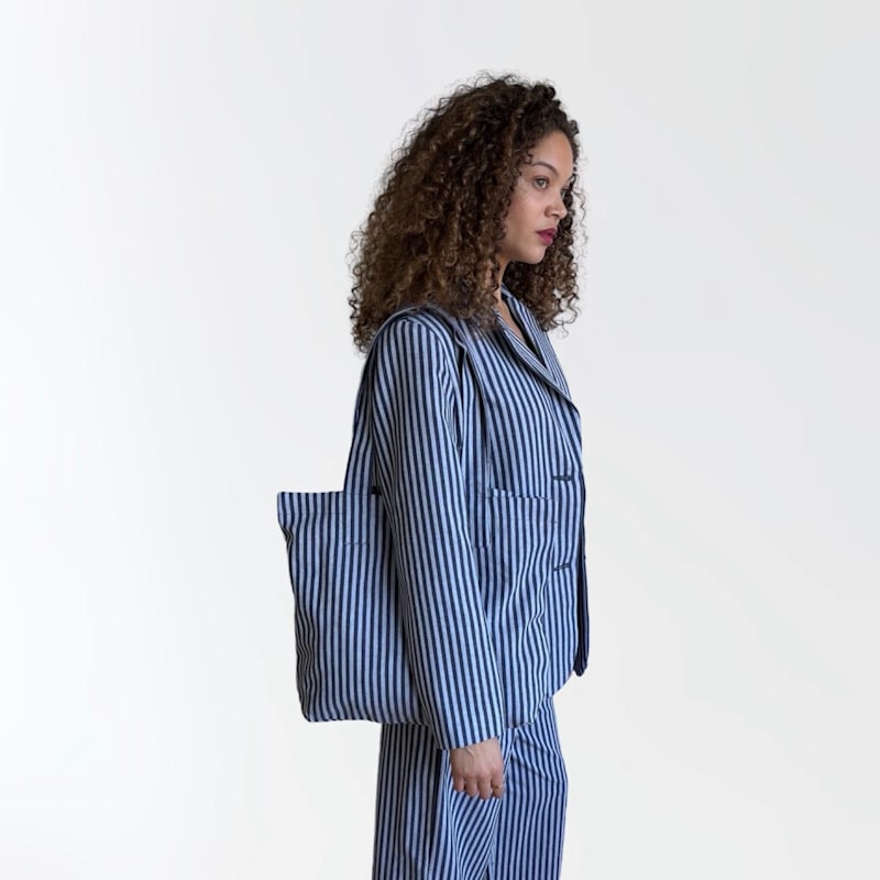 Thumbnail of Blue White Cotton Tote Bag image