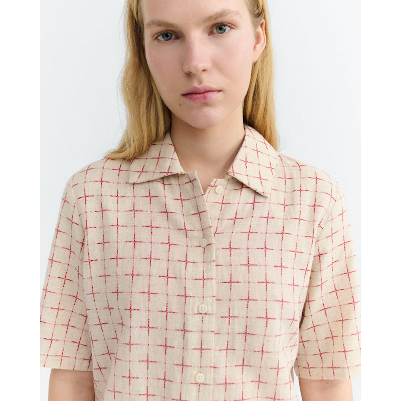 Thumbnail of Printed Lattice Checkered Blouse Ane image
