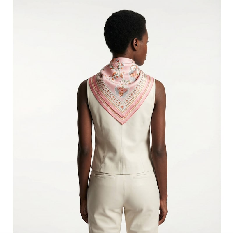 Thumbnail of Blush Charm Double Sided Silk Scarf image