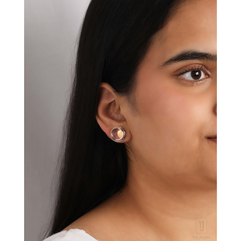 Thumbnail of Blush Noir' Rose Quartz Earrings image