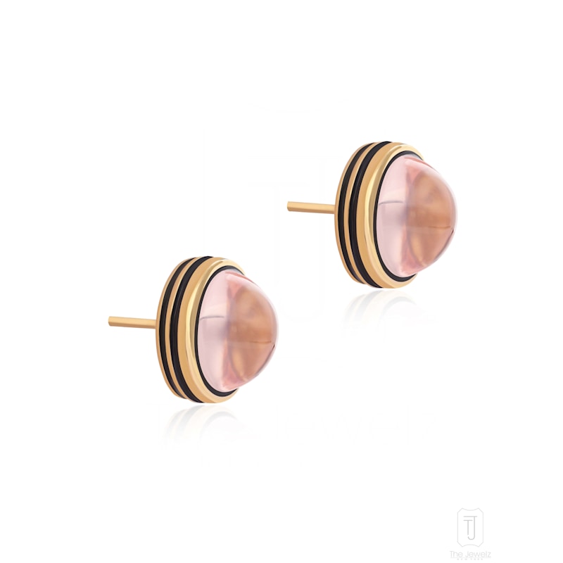 Thumbnail of Blush Noir' Rose Quartz Earrings image