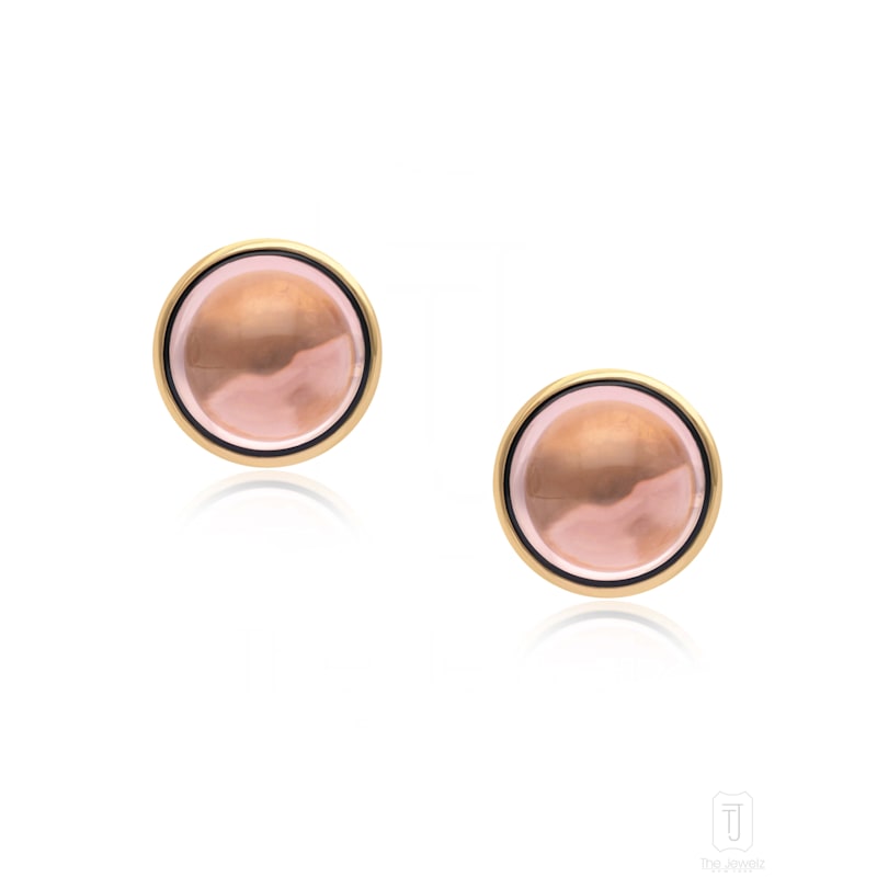 Thumbnail of Blush Noir' Rose Quartz Earrings image