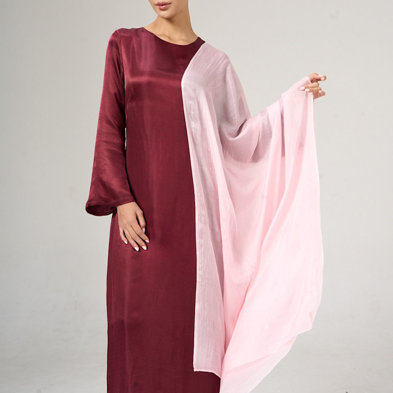 Thumbnail of Blush Pink Handwoven Silk Scarf – Lightweight Sheer Mulberry Silk Wrap image