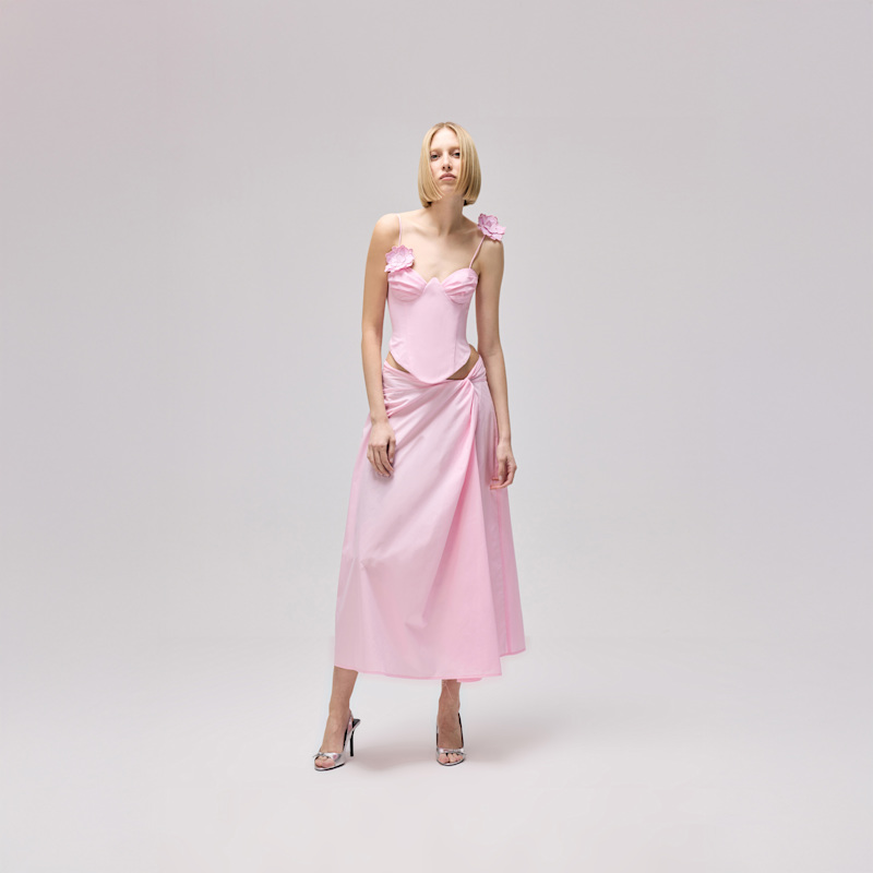 Thumbnail of Blush Midi Skirt-Pink image