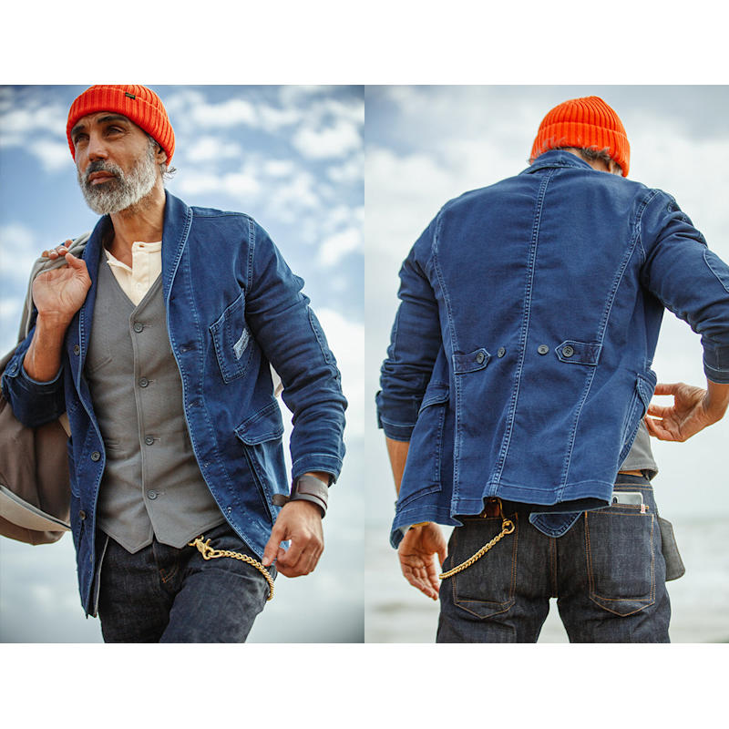 ジャケット・アウター FARMER'S LINEN GATHERED JACKET - INDIGO FARMER`S LINEN GATHERED ZIP UP JACKET – CLASSIC GENTLEMAN PORTER