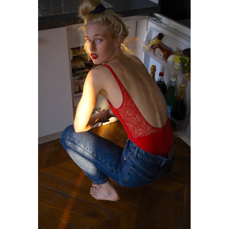Thumbnail of Soft Lace Bodysuit La First - Red Hot image