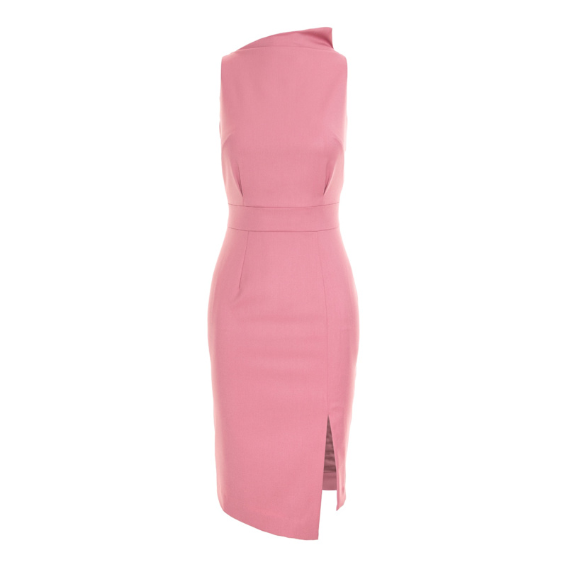 bodycon high slit dress Women's Summer Casual Side Drawstring High Slit Knit Bodycon Dress