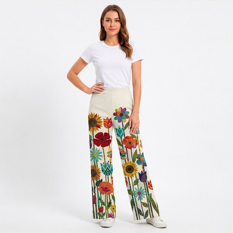 Thumbnail of Boho Garden Long Loose Pants image