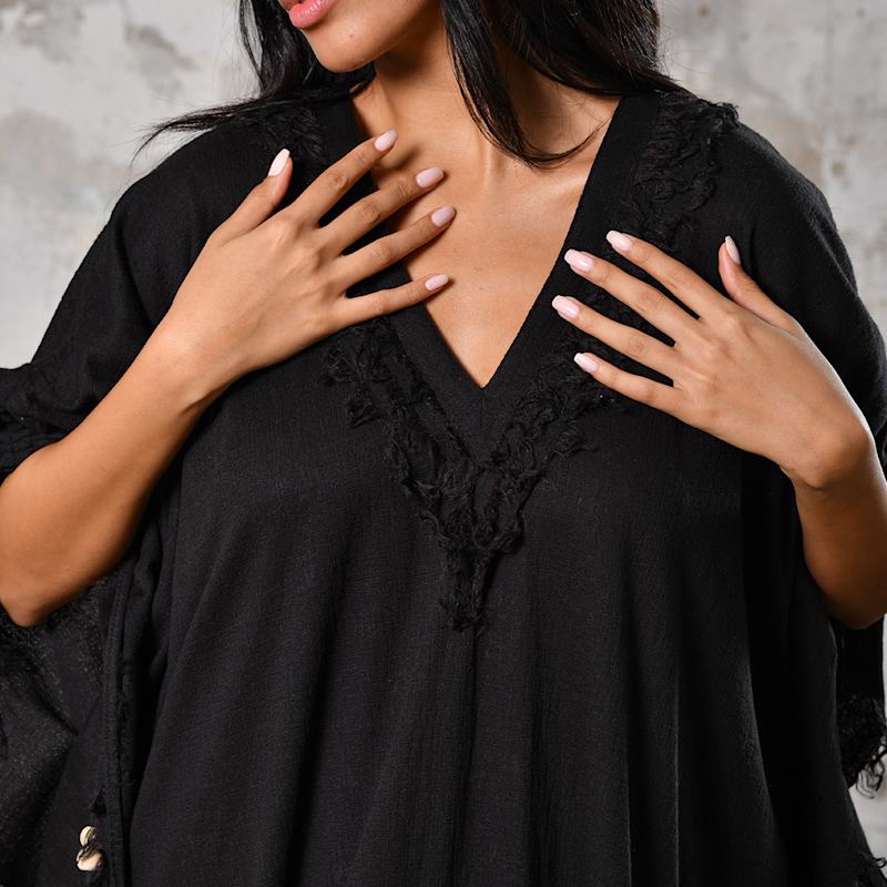 black maxi dress boho MALI Black Open back Maxi Dress – Hand-Dyed Boho Summer Dress | Tie  Shoulder Dress main image 0