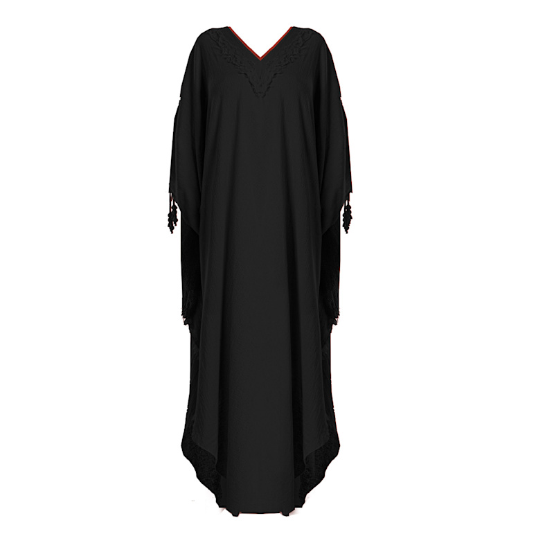 Boho Kaftan Women Summer Maxi Dress - Black | Zhenabia | Wolf & Badger