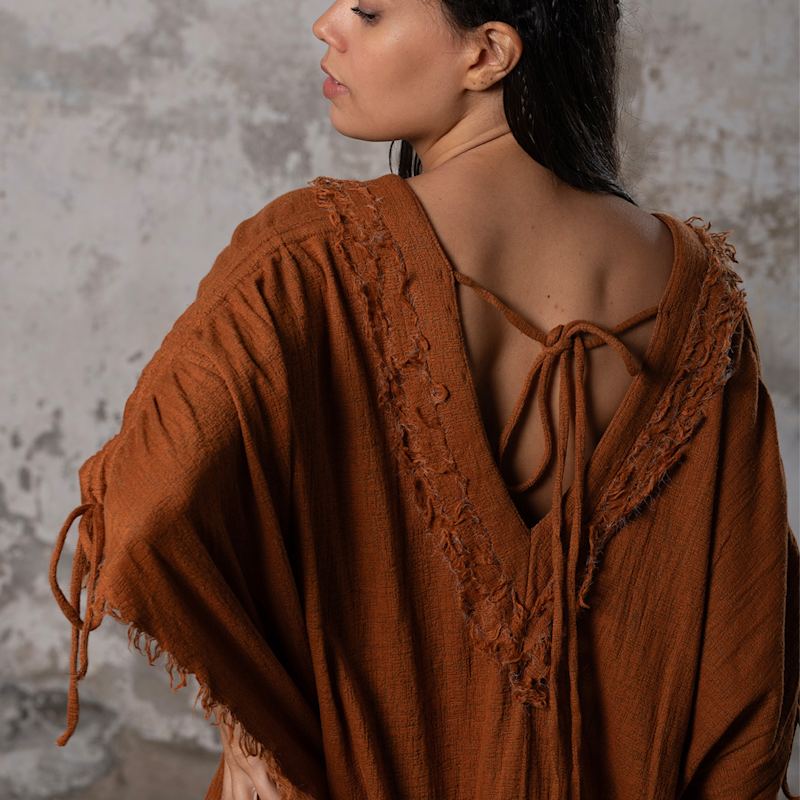 Thumbnail of Boho Kaftan Women Summer Maxi Dress - Cinnamon image