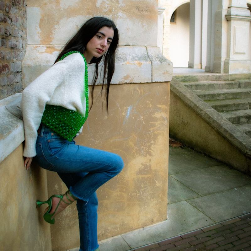 Thumbnail of Bold Beaded Bag · Lime image
