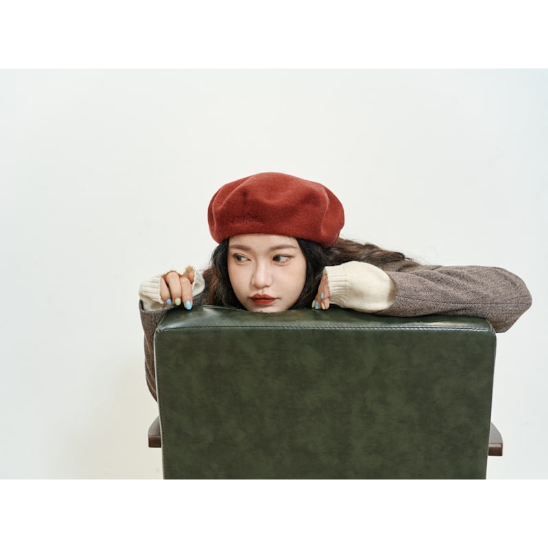 Bon Chic Wool Beret- Bordeaux Red | Lost Pattern NYC | Wolf & Badger