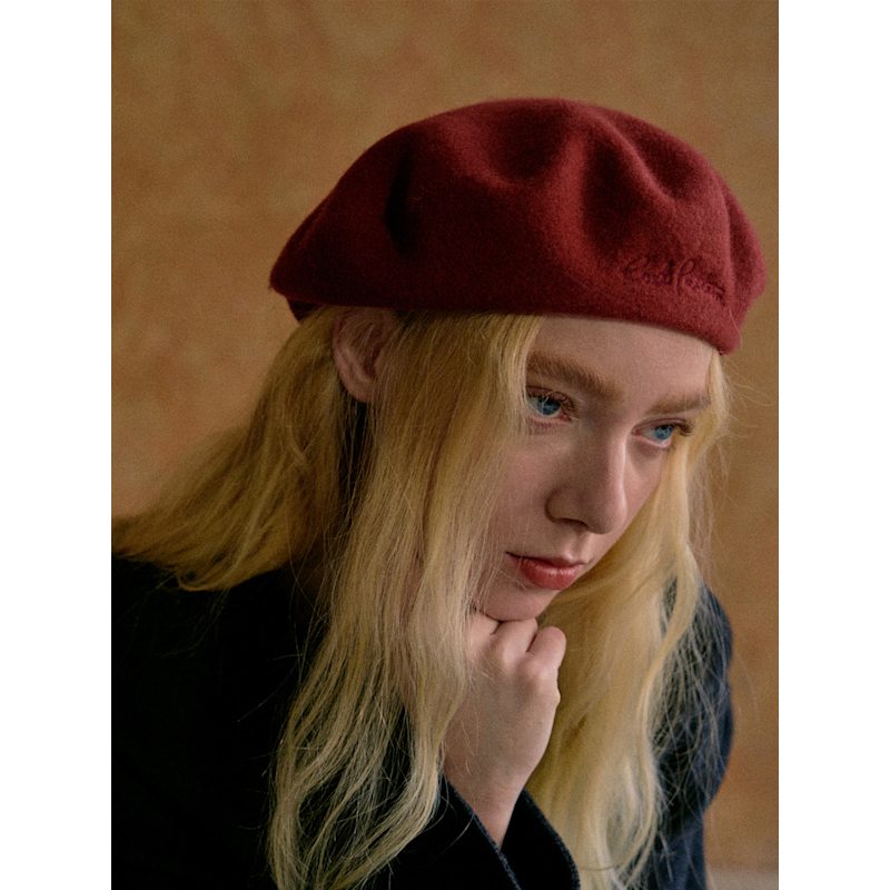 Bon Chic Wool Beret- Bordeaux Red | Lost Pattern NYC | Wolf & Badger