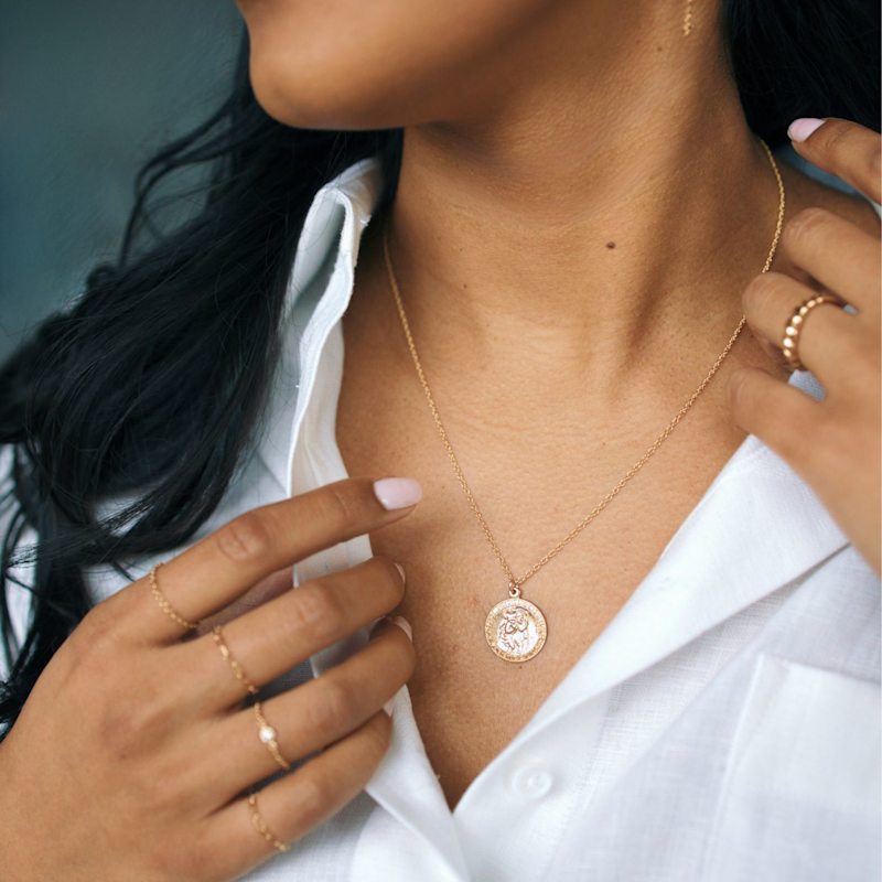 Thumbnail of Bon Voyage Necklace - Saint Christopher Charm image
